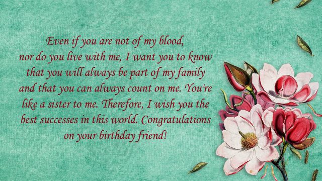 Touching Birthday Message to a Friend